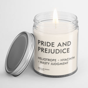 book inspired soy candle Smells Like Books PRIDE AND PREJUDICE