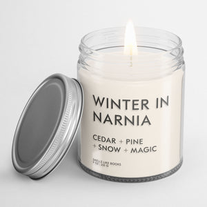 book inspired soy candle Smells Like Books WINTER IN NARNIA