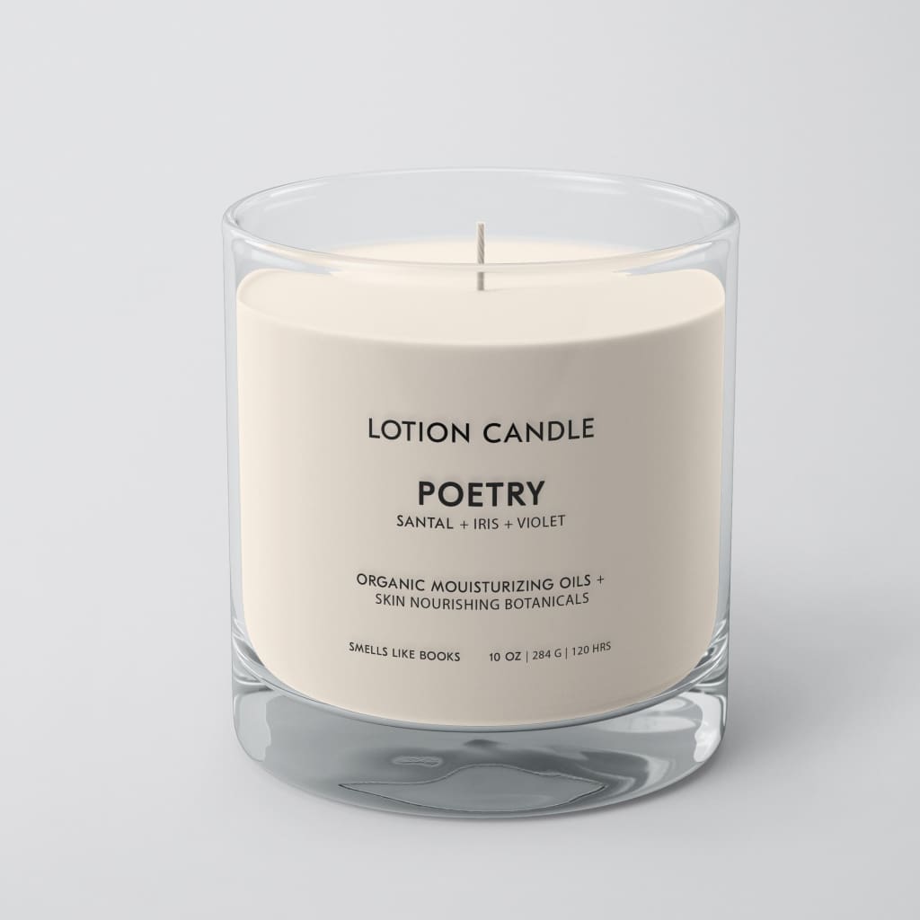book inspired lotion candle Smells Like Books LUXURY LOTION CANDLE | POETRY