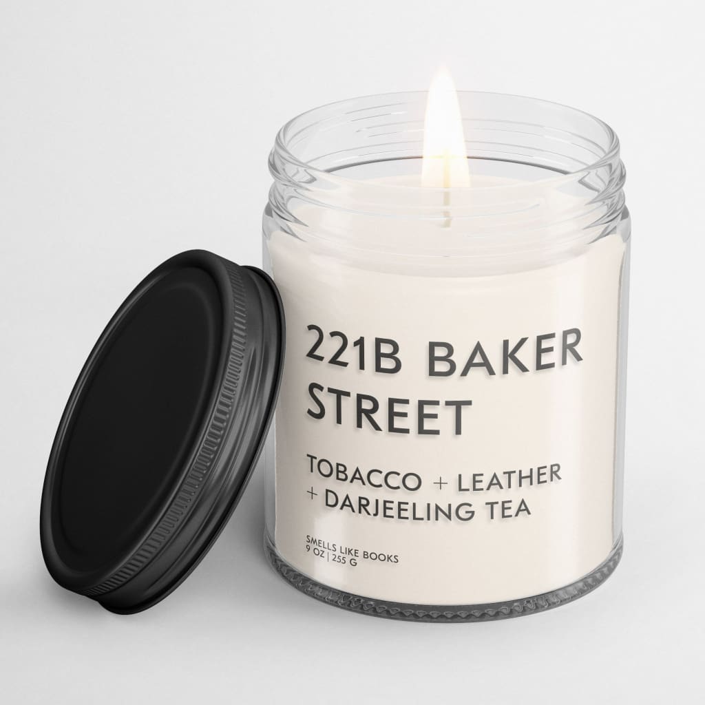 221B BAKER ST LITERARY INSPIRED CANDLE #1 book inspired perfume, best gifts for readers, best perfume for book lovers, Bestselling book