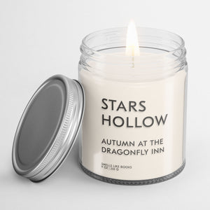 book inspired soy candle Smells Like Books STARS HOLLOW