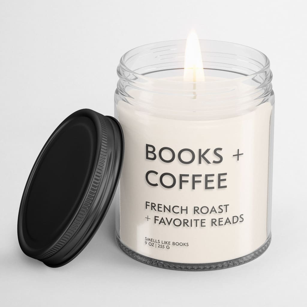 BOOKS AND COFFEE Literary Inspired Candle for Book Lovers’ LITERARY INSPIRED CANDLE #1 book inspired candle, academia candle, aesthetic